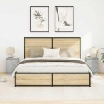 vidaXL Nočné skrinky s LED osvetlením 2 ks Betónovo sivá 38x34x50 cm – Obrázok 4