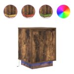 vidaXL Nočná skrinka s LED osvetlením Dub dymový 38x34x50 cm – Obrázok 2