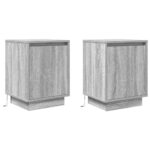vidaXL Nočné skrinky s LED osvetlením 2 ks Sivá Sonoma 38x34x50 cm – Obrázok 3