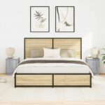 vidaXL Nočné skrinky s LED osvetlením 2 ks Sivá Sonoma 38x34x50 cm – Obrázok 4