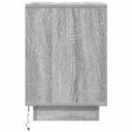 vidaXL Nočné skrinky s LED osvetlením 2 ks Sivá Sonoma 38x34x50 cm – Obrázok 9