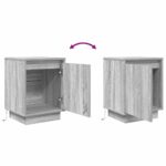 vidaXL Nočné skrinky s LED osvetlením 2 ks Sivá Sonoma 38x34x50 cm – Obrázok 11