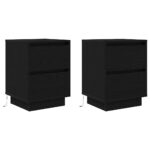 vidaXL Nočné skrinky s LED osvetlením 2 ks Čierna 38x34x50 cm – Obrázok 3