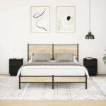 vidaXL Nočné skrinky s LED osvetlením 2 ks Čierna 38x34x50 cm – Obrázok 5