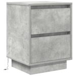 vidaXL nočná skrinka s LED osvetlením betónovo sivá 38x34x50 cm – Obrázok 3