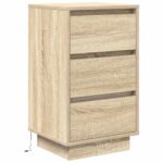 vidaXL nočná skrinka s LED osvetlením dub sonoma 38x34x65 cm – Obrázok 3