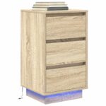 vidaXL nočná skrinka s LED osvetlením dub sonoma 38x34x65 cm – Obrázok 5