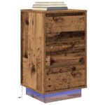 vidaXL Nočná skrinka s LED osvetlením Staré drevo 38x34x65 cm – Obrázok 5