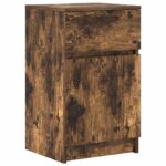 vidaXL Nočný stolík dymový dub 39x35x65 cm kompozitné drevo – Obrázok 2