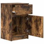 vidaXL Nočný stolík dymový dub 39x35x65 cm kompozitné drevo – Obrázok 5