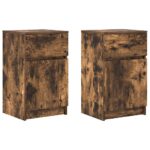 vidaXL Nočné stolíky 2 ks dymový dub 39x35x65 cm kompozitné drevo – Obrázok 2