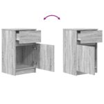 vidaXL Nočné skrinky 2 ks sivá sonoma 39x35x65 cm kompozitné drevo – Obrázok 10