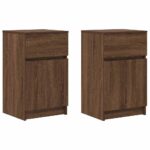 vidaXL Nočné stolíky 2 ks hnedý dub 39x35x65 cm kompozitné drevo – Obrázok 2