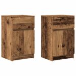 vidaXL Nočné stolíky 2 ks staré drevo 39x35x65 cm kompozitné drevo – Obrázok 2