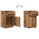 vidaXL Nočné stolíky 2 ks staré drevo 39x35x65 cm kompozitné drevo – Obrázok 10