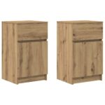 vidaXL Nočné stolíky 2 ks dub artisan 39x35x65 cm kompozitné drevo – Obrázok 2