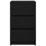 vidaXL Nočné skrinky s 3 zásuvkami 2 ks čierne 39x35x65 cm – Obrázok 7