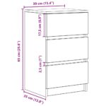 vidaXL nočná skrinka s 3 zásuvkami betónovosivé 39x35x65 cm – Obrázok 12