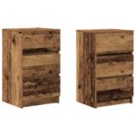 vidaXL Nočné skrinky s 3 zásuvkami 2 ks staré drevo 39x35x65 cm – Obrázok 2