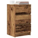 vidaXL Nočné skrinky s 3 zásuvkami 2 ks staré drevo 39x35x65 cm – Obrázok 4