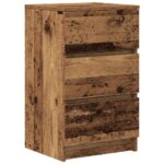 vidaXL Nočné skrinky s 3 zásuvkami 2 ks staré drevo 39x35x65 cm – Obrázok 5