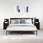 vidaXL Nočné skrinky s 2 zásuvkami 2 ks čierne 38x34x80 cm – Obrázok 3