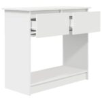 vidaXL Konzolový stolík so zásuvkami biely 85,5x38,5x74,5 cm – Obrázok 5