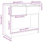 vidaXL konzolový stolík so zásuvkami betónová sivá 85,5x38,5x74,5 cm – Obrázok 12