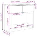 vidaXL konzolový stolík so zásuvkami dub dymový 85,5x38,5x74,5 cm – Obrázok 12