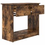 vidaXL konzolový stolík so zásuvkami dub dymový 85,5x38,5x74,5 cm – Obrázok 5