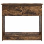 vidaXL konzolový stolík so zásuvkami dub dymový 85,5x38,5x74,5 cm – Obrázok 6