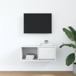 vidaXL TV skrinka, biela 60x31x25,5 cm, kompozitné drevo – Obrázok 3