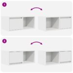 vidaXL TV skrinka, biela 60x31x25,5 cm, kompozitné drevo – Obrázok 9