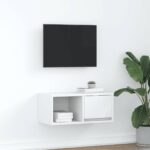 vidaXL TV skrinka, biela 60x31x25,5 cm, kompozitné drevo