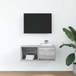 vidaXL TV skrinka, sivý dub sonoma 60x31x25,5 cm spracované drevo – Obrázok 3