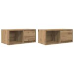 vidaXL TV stolíky 2 ks dub artisan 60x31x25,5 cm spracované drevo – Obrázok 2