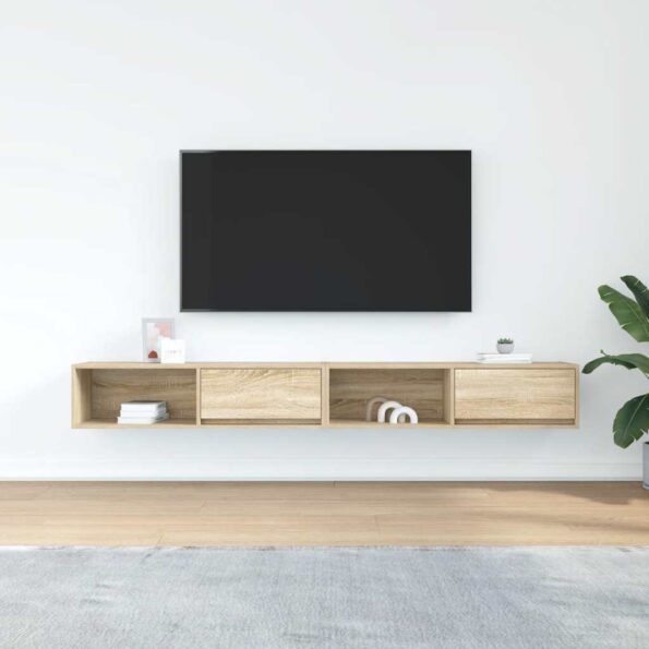 vidaXL TV skrinky 2 ks Dub sonoma 100x31x25,5 cm Engineered Wood – Obrázok 3