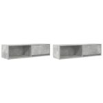 vidaXL TV skrinky 2 ks Betónovo sivá 100x31x25,5 cm Konštrukčné drevo – Obrázok 2
