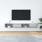 vidaXL TV skrinky 2 ks Grey Sonoma 100x31x25,5 cm Engineered Wood – Obrázok 3