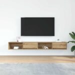 vidaXL TV skrinky 2 ks Artisan Dub 100x31x25,5 cm Engineered Wood – Obrázok 3