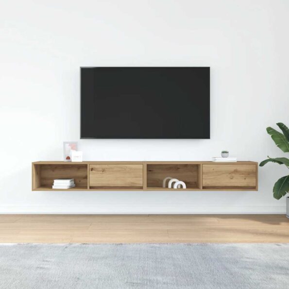 vidaXL TV skrinky 2 ks Artisan Dub 100x31x25,5 cm Engineered Wood – Obrázok 3