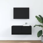 vidaXL TV skrinka, dub čierne 60x31x25,5 cm kompozitné drevo – Obrázok 3