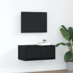 vidaXL TV skrinka, dub čierne 60x31x25,5 cm kompozitné drevo