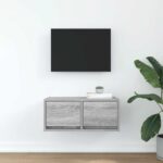 vidaXL TV skrinka, sivý dub sonoma 60x31x25,5 cm spracované drevo – Obrázok 3