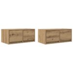 vidaXL TV stolíky 2 ks dub artisan 60x31x25,5 cm spracované drevo – Obrázok 2