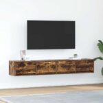 vidaXL TV stolíky 2 ks dymový dub 80x31x25,5 cm spracované drevo