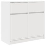 vidaXL Komoda so zásuvkou, biela 80x34x76 cm, kompozitné drevo – Obrázok 2