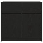 vidaXL Komoda so zásuvkou, dub čierny 80x34x76 cm, kompozitné drevo – Obrázok 6