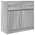 vidaXL Komoda so zásuvkou, sivá sonoma 80x34x76 cm, kompozitné drevo – Obrázok 2