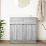 vidaXL Komoda so zásuvkou, sivá sonoma 80x34x76 cm, kompozitné drevo – Obrázok 3
